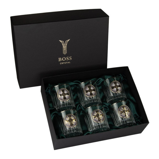 Набір "Генштаб ЗСУ", 6 келихів BOSS CRYSTAL