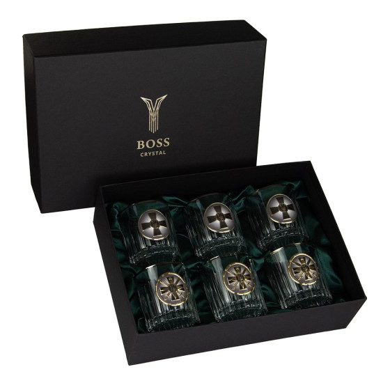 Набір "ГУР ЗСУ", 6 келихів BOSS CRYSTAL