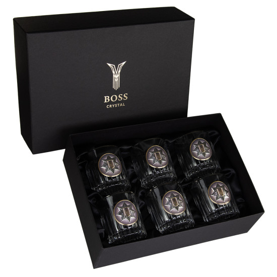 Набір "Національна поліція України", 6 келихів BOSS CRYSTAL