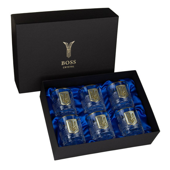 Набір "Тризуб", 6 келихів BOSS CRYSTAL
