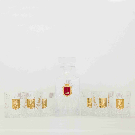 Подарунковий набір келихів для віскі з гербом Одеси та Тризубом