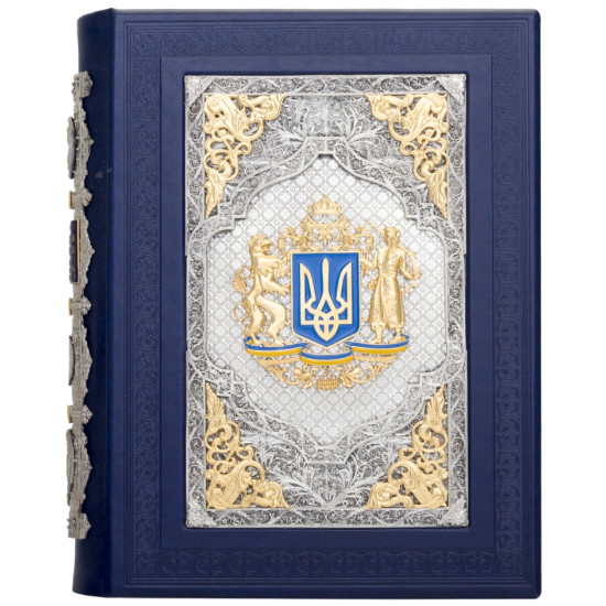 Подарунковий набір для міцних напоїв "Козачому роду нема переводу" (метал, сріблення, позолота, емалі. Кришталь виробництво RCR Cristalleria Italiana)