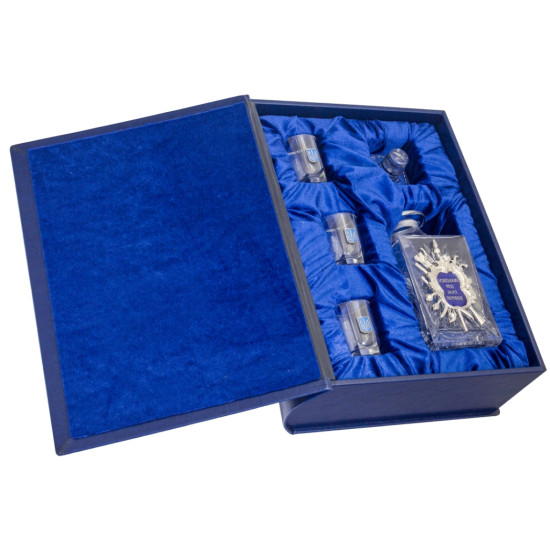 Подарунковий набір для міцних напоїв "Козачому роду нема переводу" (метал, сріблення, позолота, емалі. Кришталь виробництво RCR Cristalleria Italiana)