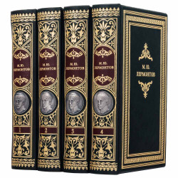 Зібрання творів М. Ю. Лермонтова у 4 томах у подарунковому оформленні з копією медалі на 150 - річчя поета