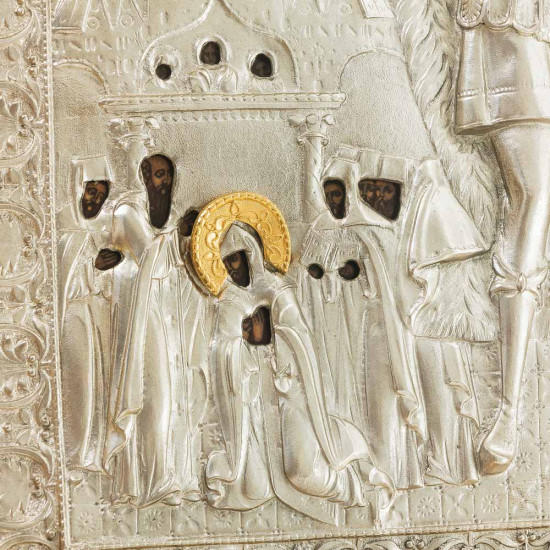 Ікона "Олександр Невський" (метал, сріблення, позолота)