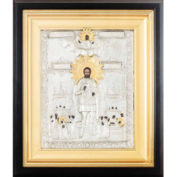 Ікона "Олександр Невський" (метал, сріблення, позолота)