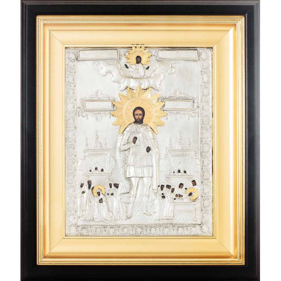 Ікона "Олександр Невський" (метал, сріблення, позолота)