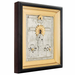 Ікона "Олександр Невський" (метал, сріблення, позолота)