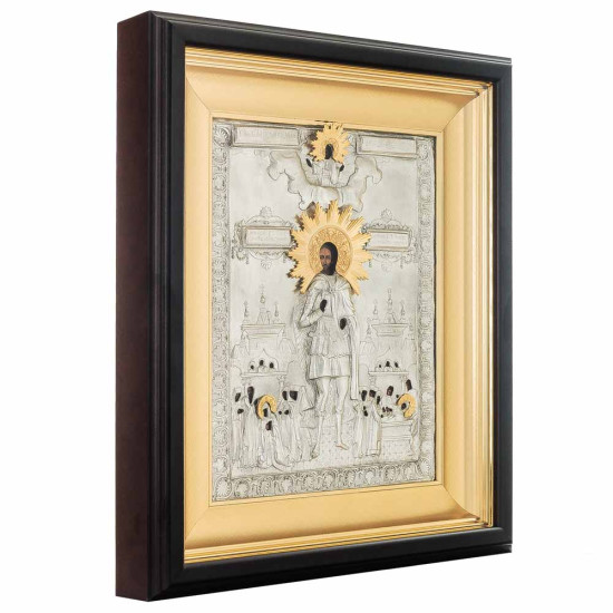 Ікона "Олександр Невський" (метал, сріблення, позолота)