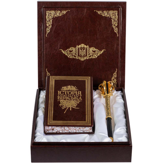 Книга Історія Українського війська та Булава (пернач) у футлярі 