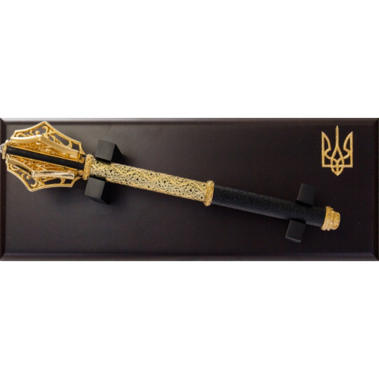 Кабінетний аксесуар "Пернач з Тризубом" з ювелірним декором (метал, позолота)