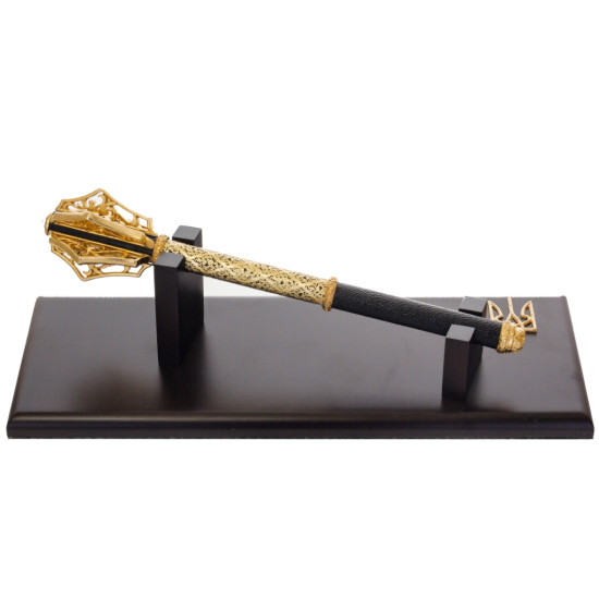 Кабінетний аксесуар "Пернач з Тризубом" з ювелірним декором (метал, позолота)