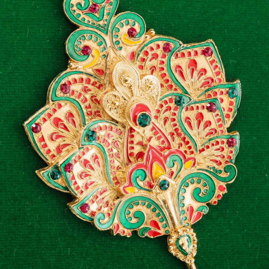 Оберіг "Цвіт папороті" (мідь, позолота, емалі)