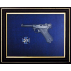 Сувенір "Пістолет Парабелум та емблема СБУ"
