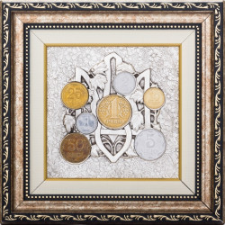 Подарунок "Тризуб із монетами"