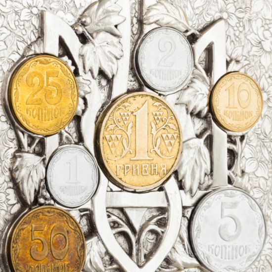 Подарунок "Тризуб із монетами"