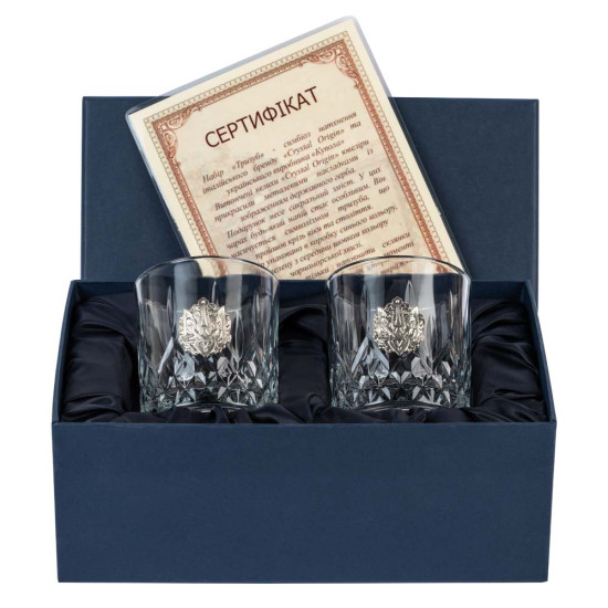Подарунковий набір келихів для віскі Crystal Origin  "Символ України". 