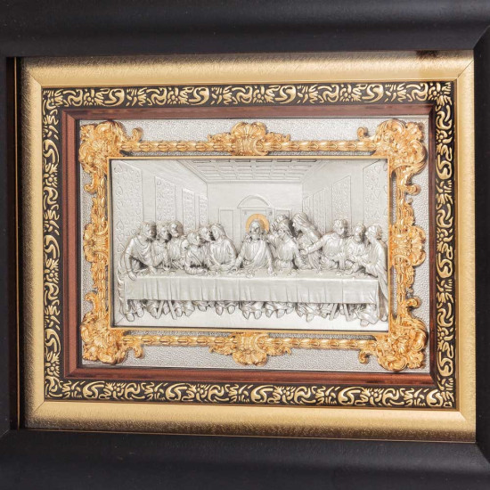 Ікона «Таємна Вечеря» (мідь, сріблення, позолота)