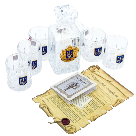 Подарунковий набір для віскі "Золотий тризуб"