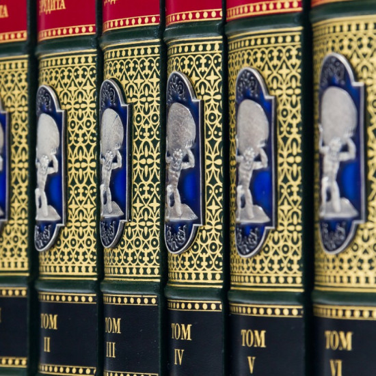 Дитяча бібліотека ерудита у 6 книгах з металевими посрібленими накладками в емалях