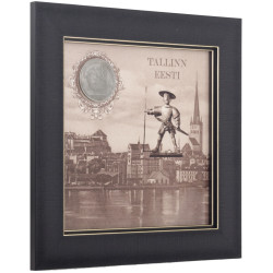 Картина на металі "Таллін" з посрібленою реплікою медалі
