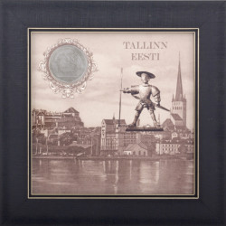 Картина на металі "Таллін" з посрібленою реплікою медалі