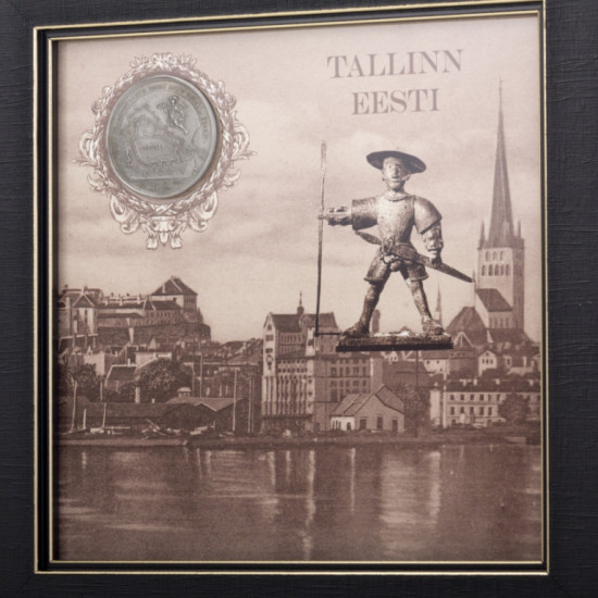 Картина на металі "Таллін" з посрібленою реплікою медалі