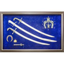 Історичний подарунок з репліками шабелі Івана Мазепи, шаблі кінця XVII-XVIII ст. (Персія) та шаблі XVIII ст. Річ Посполитої