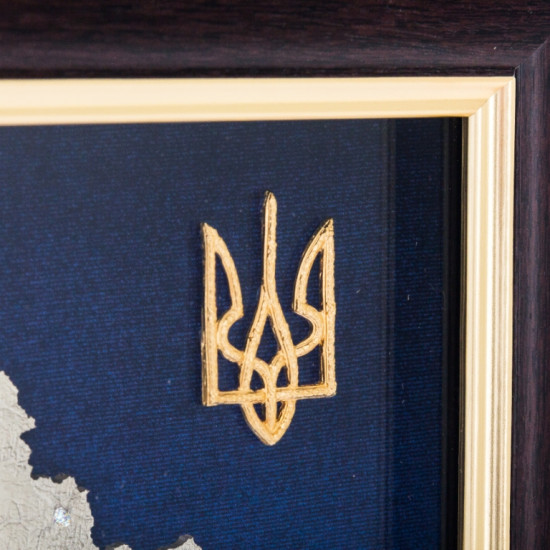 Колекційне панно "Карта України" (метал, сріблення, позолота, каміння Сваровські)
