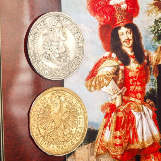 Картина на металі "Леопольд I Габсбург імператор Священної Римської імперії титулярний король Галичини та Володимерії" з реплікою рідкісного талера