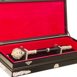 Булава з інкрустацією дорогоцінним камінням у подарунковому футлярі 