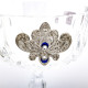 Набір келихів для шампанського "Срібна рапсодія" з посрібленими металевими накладками в емалях