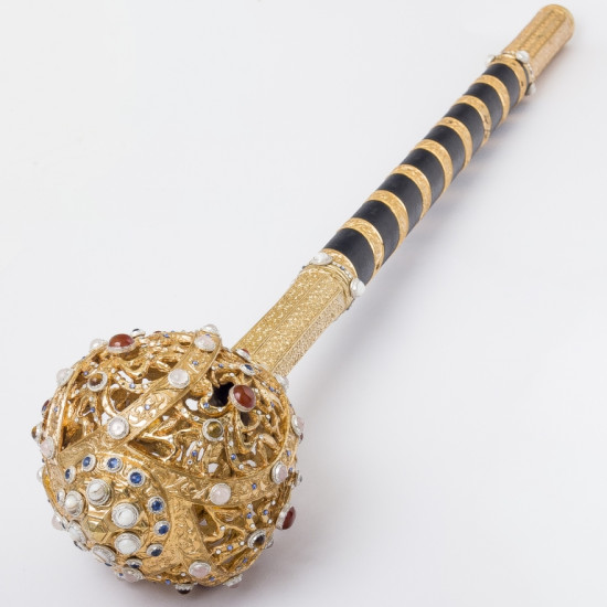 Булава з ювелірним декором та інкрустацією дорогоцінним камінням у подарунковому футлярі
