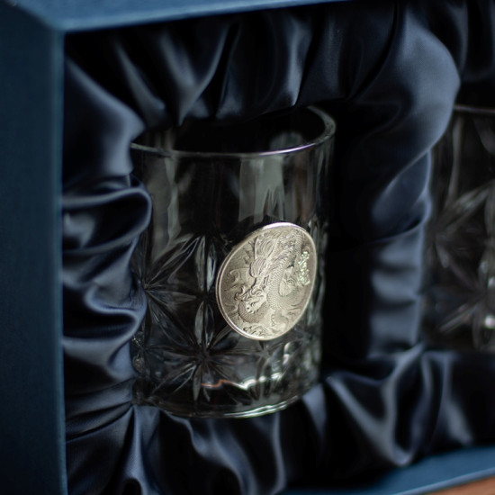 Набір келихів для віскі Crystal Origin "Сріблястий талісман на рік Дракона."