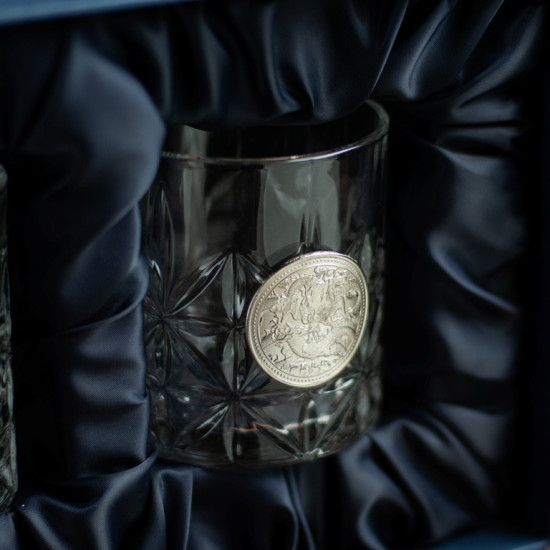 Набір келихів для віскі Crystal Origin "Сріблястий талісман на рік Дракона."