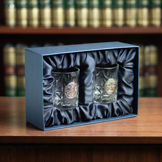 Набір келихів для віскі Crystal Origin "Сріблястий талісман на рік Дракона."