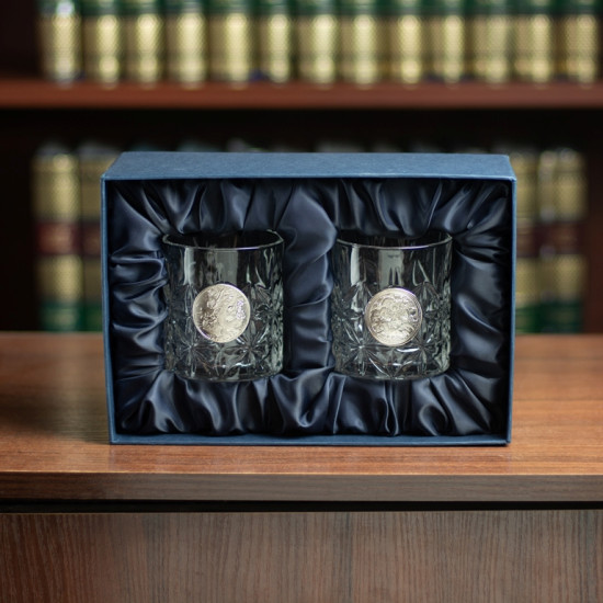 Набір келихів для віскі Crystal Origin "Сріблястий талісман на рік Дракона."