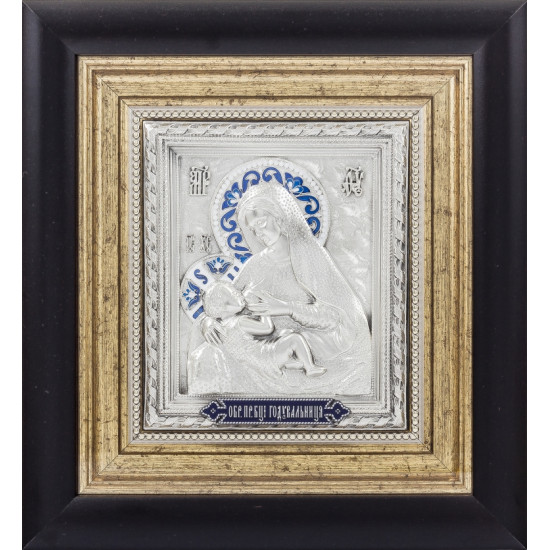 Богоматір «Годувальниця» (метал, сріблення, емалі)