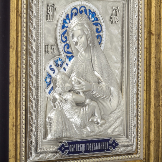 Богоматір «Годувальниця» (метал, сріблення, емалі)