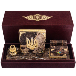 Настільний письмовий набір "Історична Україна" (мармур, метал, позолота, емалі, каміння)