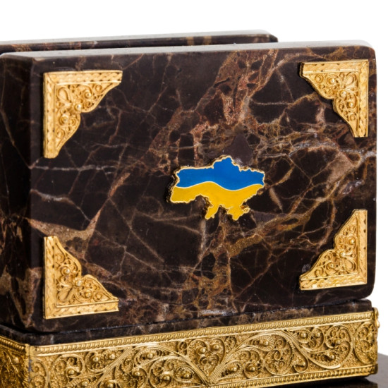 Настільний письмовий набір "Історична Україна" (мармур, метал, позолота, емалі, каміння)
