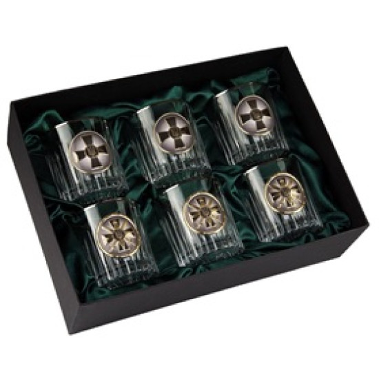 Набір "ГУР ЗСУ", 6 келихів BOSS CRYSTAL