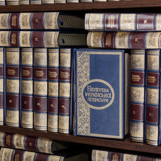 Бібліотека української літератури в 100 томах в дизайнерських шкіряних палітурках 