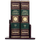 Подарункове видання  "Історія цивілізації " Україна" у 2 т.  оздоблене  металевою позолоченою копією златника князя Володимира Святославича у футлярі