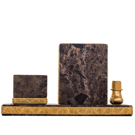 Письмовий настільний набір "Україна" з ювелірним декором (позолота, каміння, емалі)