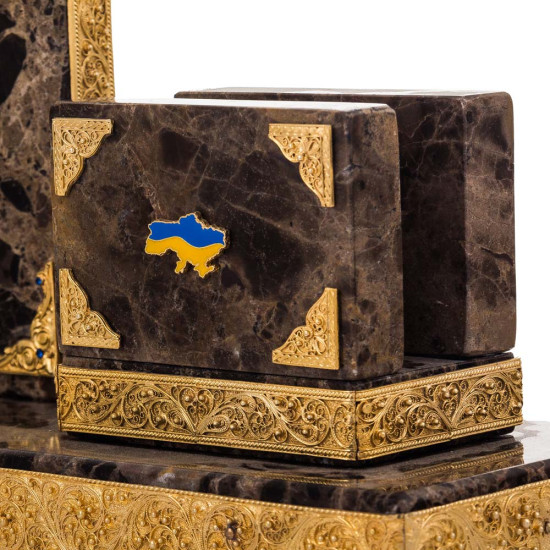 Письмовий настільний набір "Україна" з ювелірним декором (позолота, каміння, емалі)