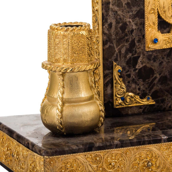 Письмовий настільний набір "Україна" з ювелірним декором (позолота, каміння, емалі)