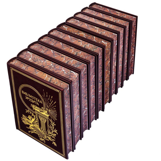 Бібліотека ерудита у 10 книгах з посрібленими накладками в емалях
