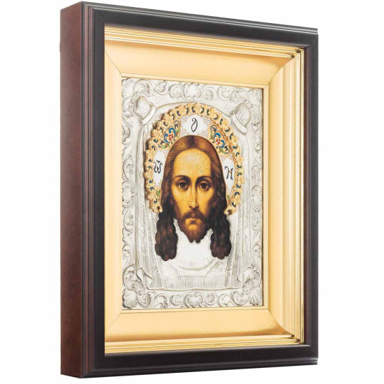 Ікона "Спас Нерукотворний" (мідь, сріблення, позолота, емалі)