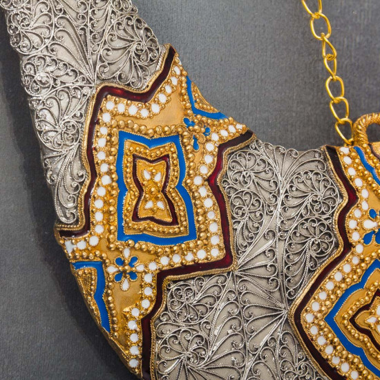 Ювелірна композиція "Ріг достатку" з артефактами минулого». Джерело процвітання (мідь, сріблення, позолота, емалі)